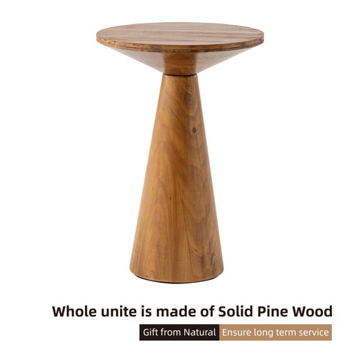 Millwood Pines Abilash Solid Wood Pedestal End Table & Reviews Wayfair